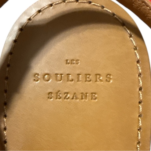 Like New - Sezane Adeline Low Sandals - Woven Coral Flat - Size 9 - Picture 3 of 4